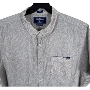 Chubbies Friday Shirt Men's XXL Beige Short Sleeve Button Down Pocket Rayon